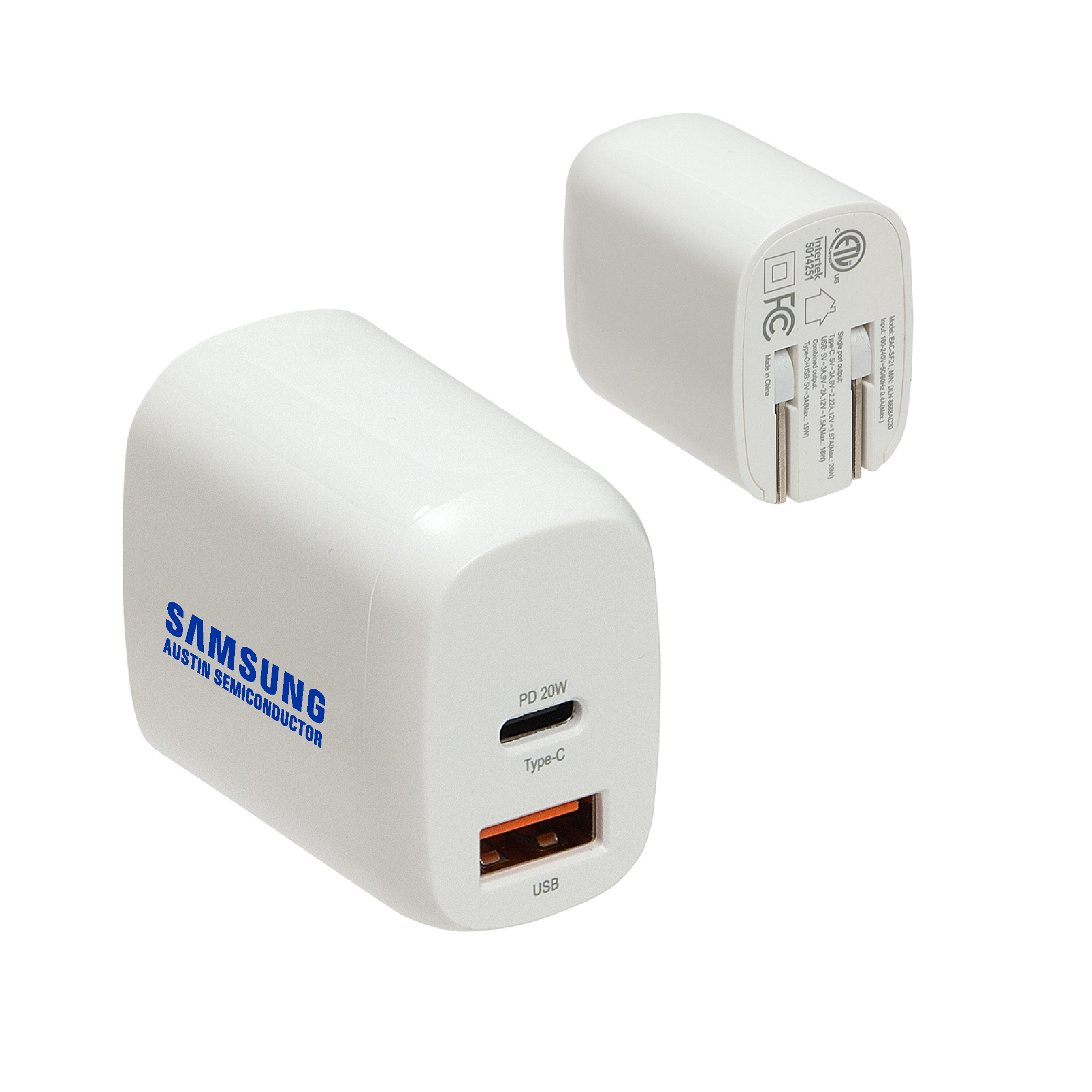 20W Fast USB-C PD Charger with Dual Outputs